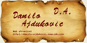 Danilo Ajduković vizit kartica